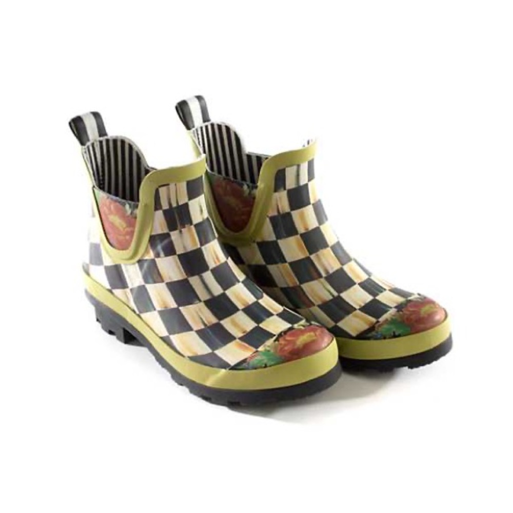 Mackenzie Childs Courtly Check Short Rain Boots